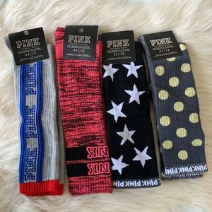 1 Free Lanyard And 4 VS Pink Knee High Socks